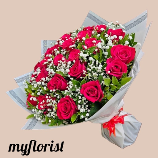 [FFBQ DESR 24ST] Flower Bouquet Desire (Red Roses)